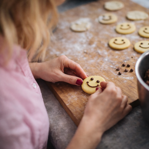 Cathy with smiley cookie